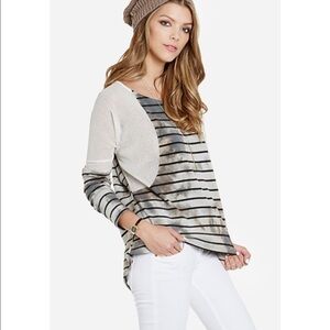 MINKPINK Forever Her Striped Tie Dye Mesh Top